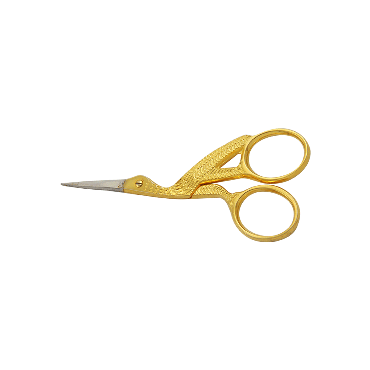 JI-1409 Gold Ornate Stork Fancy Scissors - Image 1