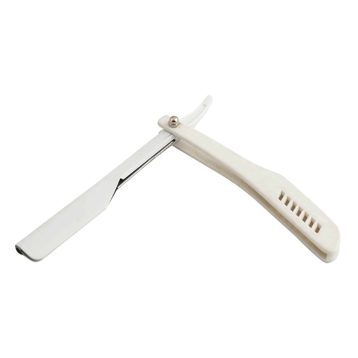 JI-1535 White Ridged Handle Razor - Image 1