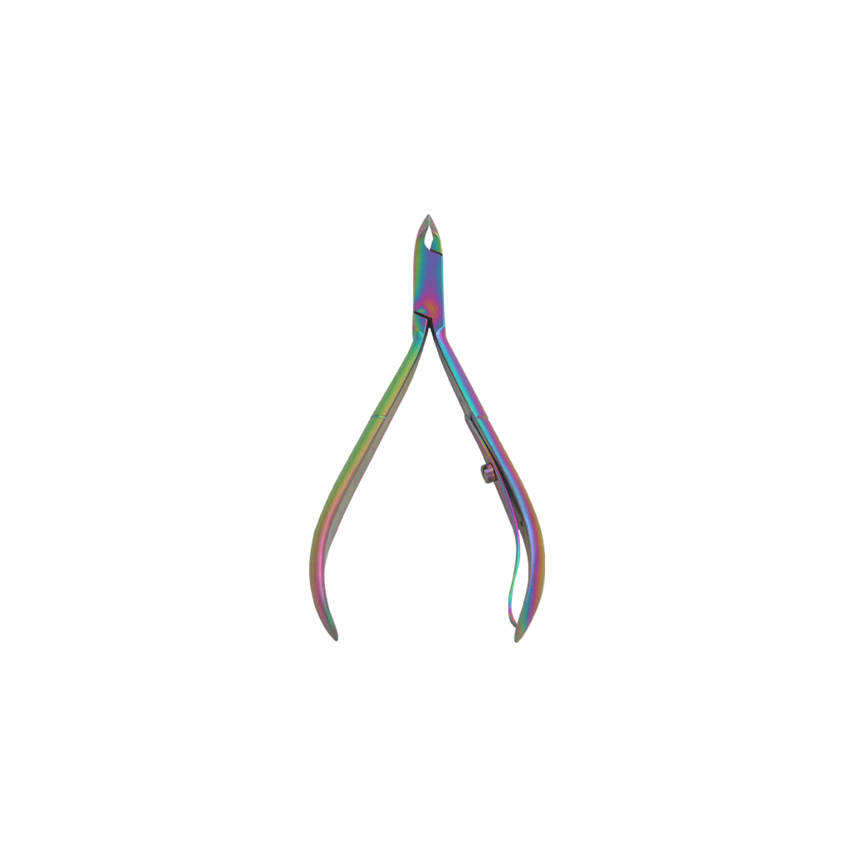JI-1903 Rainbow Color Cuticle Nipper - Curved Handle - Image 1